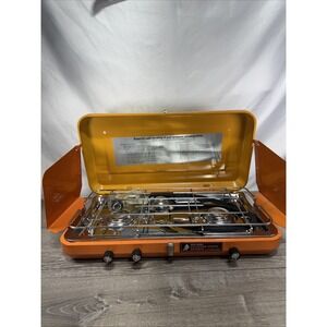 Sears Brand 2 Burner Propane Camping Stove Orange 1970's 920.72761